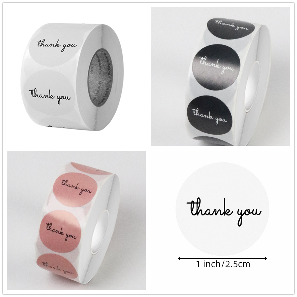 Label Sticker Round - 500 наклеек с благодарностью, рулон 25